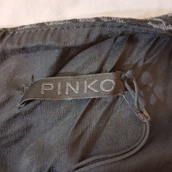 PINKO Black & Gray Houndstooth Wool Blend Sleeveless Mini Dress preppy Sz 4 NWT - Picture 6 of 13